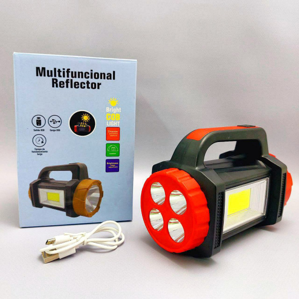 Многофункциональный кемпинговый ручной фонарь Multifuncional Reflector (USB, солнечная батарея, 3 режима работы, функция powerbank)